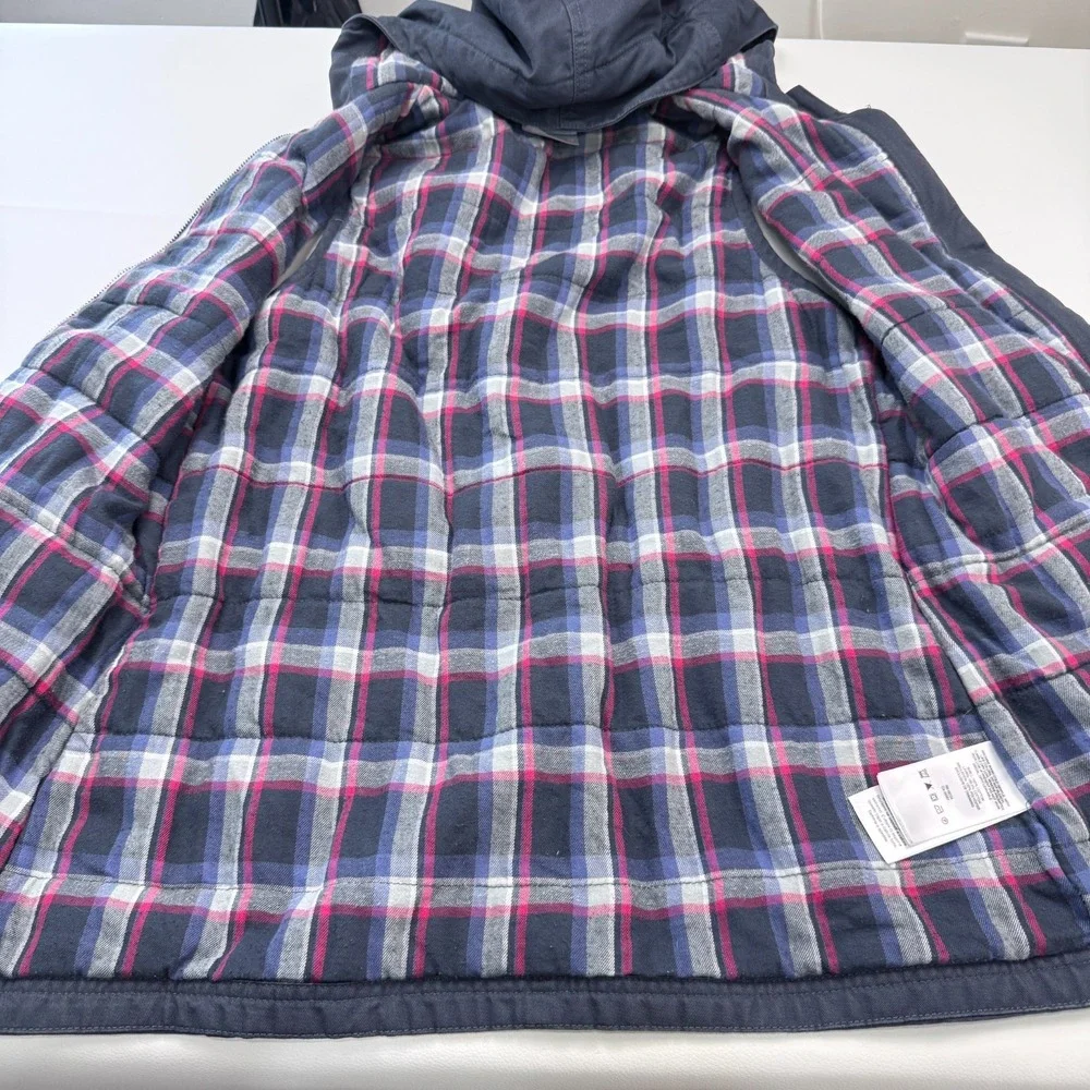 Columbia Jacket Vest Womens XS Gray Hooded Full Zip‎ Blanket Lined Front Pockets